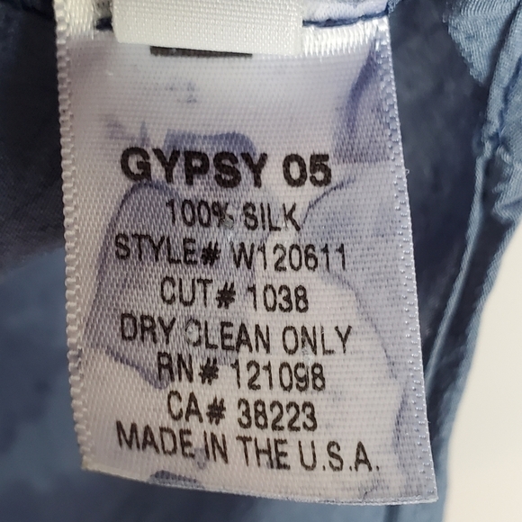 Gypsy 05 100% Silk Boho Tie Dye Tunic Top Blue Oversized Lagenlook Size Small - Picture 10 of 12